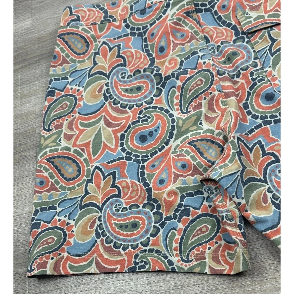 Banks Journal Paisley Board Shorts Mens 34 Muted Orange Blue Green Swim Trunks